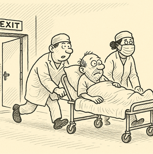 Bild på en utrymningssituation.