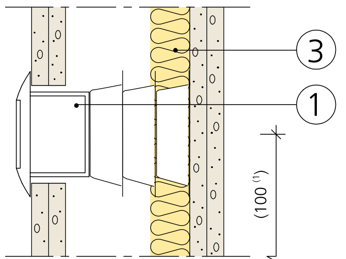 Exempel 1 eldosa i vägg